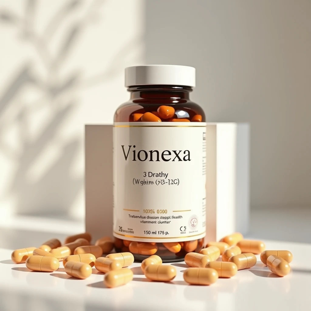 Vionexa dietary supplement bottle with daily wellness blend